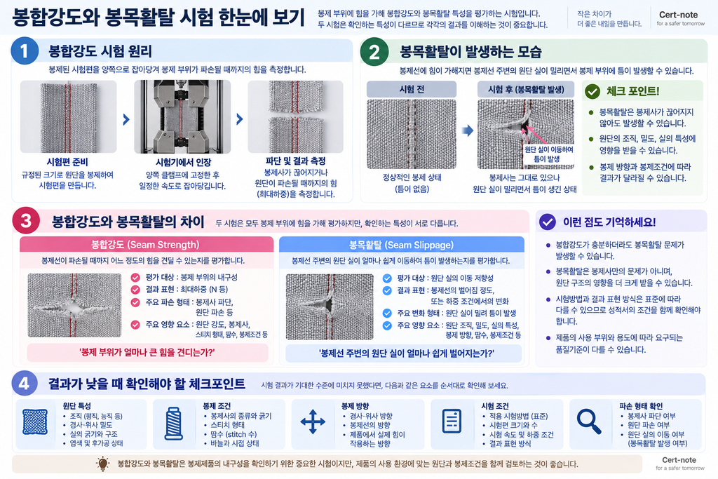 봉합강도와 봉목활탈 시험 원리 및 차이